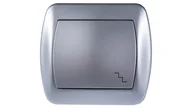 Wyłączniki światła i elektryczne - Kontakt Simon Wyłącznik ścienny Akord schodowy AW6/26 aluminium srebrny - miniaturka - grafika 1