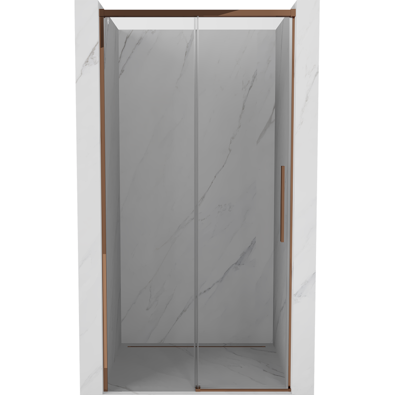 Mexen Rox drzwi prysznicowe rozsuwane 120 cm, transparent, różowe złoto - 8C2-120-000-60-00