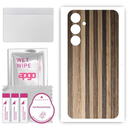 folia naklejka skórka strukturalna na TYŁ do Samsung Galaxy A05s - Drewno Paski Mix - apgo SKINS