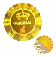 Akcesoria do pakowania - Plomby gwarancyjne ORYGINAŁ ORIGINAL złote 612 szt.okrągłe 25x25mm holograficzne złote samoprzylepne naklejki - miniaturka - grafika 1
