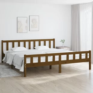 Lumarko Rama łóżka, miodowy brąz, lite drewno, 200 x 200 cm - Łóżka - miniaturka - grafika 1