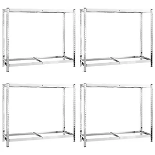 2-poziomowe regały na opony, 4 szt., 110x40x110 cm, stal - Szafy i regały magazynowe - miniaturka - grafika 3