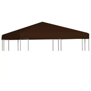 vidaXL Zadaszenie do altany, 310 g/m, 3 x 3 m, brązowe - Pawilony ogrodowe - miniaturka - grafika 1