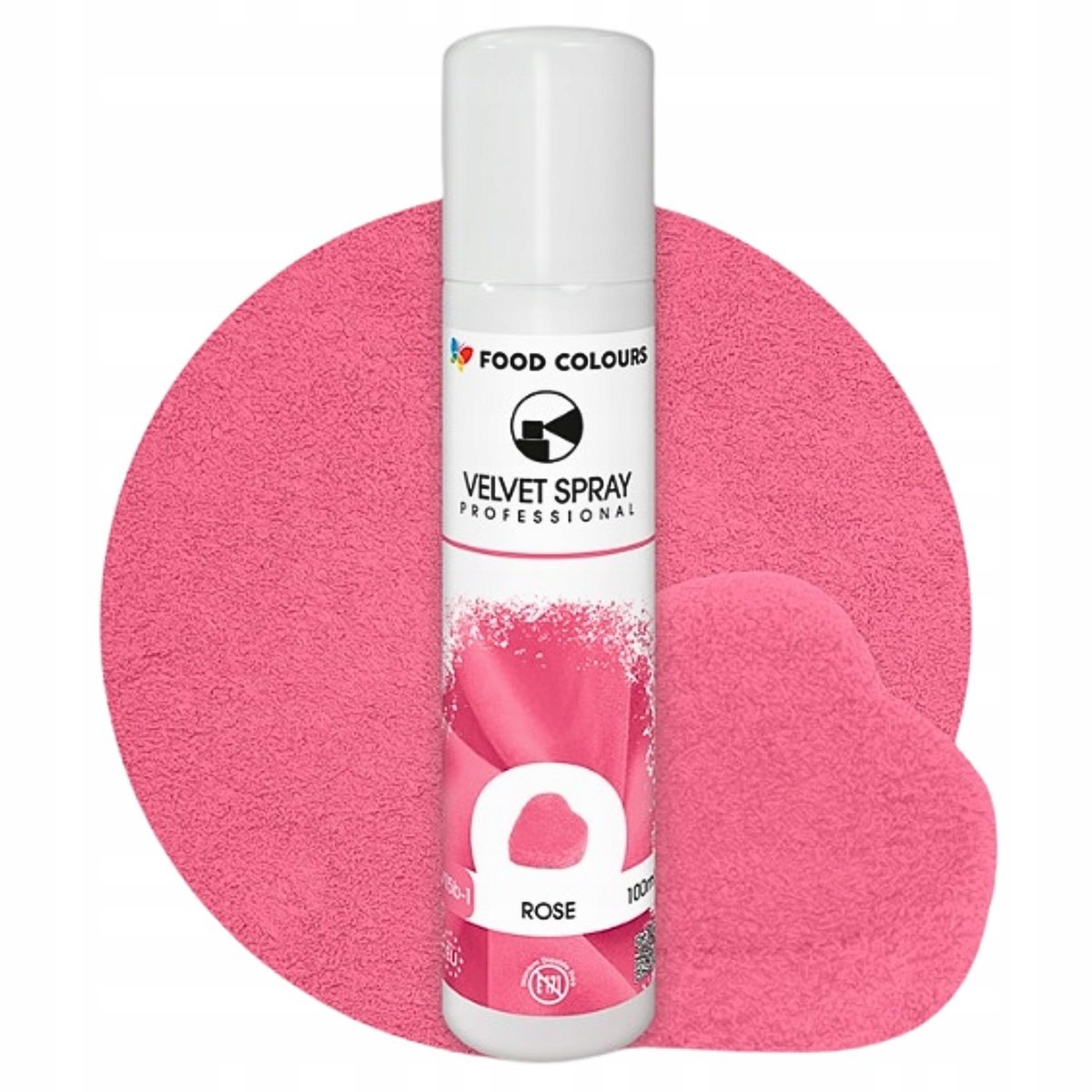 Barwnik spożywczy jadalny zamsz spray różowy ozdoby na tort velvet 100ml