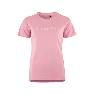 Damska Koszulka z krótkim rękawem CRAFT CORE ESSENCE LOGO TEE W 1911785-725000 – Różowy - Koszulki i topy damskie - miniaturka - grafika 1