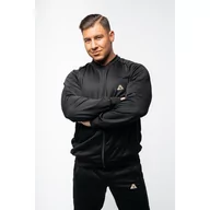 Bluzy sportowe męskie - Rozpinana bluza bomberka męska METALLIC czarna M - miniaturka - grafika 1