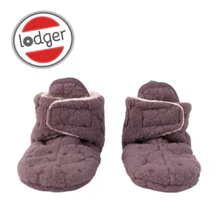 Lodger, Polarowe Buciki Kapcie Z Antypoślizgową Podeszwą, Wrzosowe, Fleece Mauve, 6-12 M - Buciki dla niemowląt - miniaturka - grafika 1