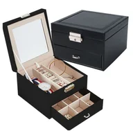 Pudełka i szkatułki - Szkatułka Kuferek Na Biżuterię Kasetka Na Kluczyk Lusterko Organizer - miniaturka - grafika 1