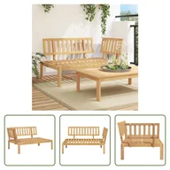 Sofy ogrodowe - The Living Store Narożna sofa ogrodowa wykonana z litych palet akacjowych - miniaturka - grafika 1
