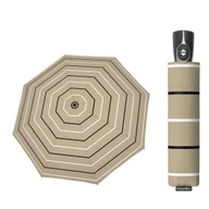 Parasole - Automatyczna parasolka damska do torebki DOPPLER Fiber Magic, beżowa w paski - miniaturka - grafika 1