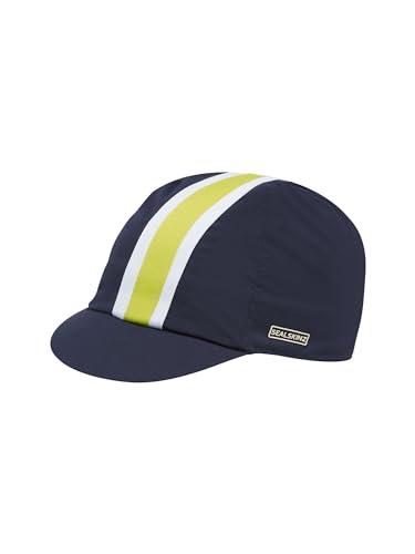 SEALSKINZ Syderstone Wodoodporna czapka rowerowa w paski na każdą pogodę | granatowa/zielona | L/XL | czapka rowerowa, Granatowy/zielony, L-XL