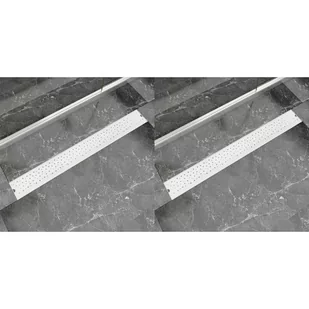 VidaXL Odpływ prysznicowy liniowy, 2 szt., Bubble, stal, 930x140 mm 275969         VidaXL - Odpływy liniowe - miniaturka - grafika 1