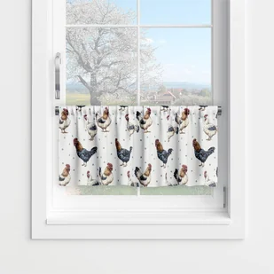 Zazdrostka SPRING wzór SP21 kury 30 x 150 cm - Firany - miniaturka - grafika 1