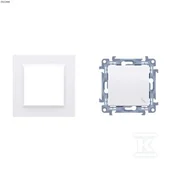 Wyłączniki światła i elektryczne - Łącznik schodowy (moduł) 10AX, 250V~, szybkozłącza, biały Simon10 + Ramka 1-krotna - uniwersalna poziom i pion, biały Simon10 - miniaturka - grafika 1