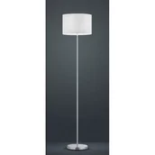 Lampy stojące - Trio Leuchten Nowoczesna lampa podłogowa nikiel biały klosz - Hotel - miniaturka - grafika 1