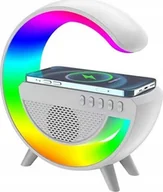 Głośniki przenośne - Głośnik bezprzewodowy LED z ładowaniem bezprzewodowym G500 biały - miniaturka - grafika 1