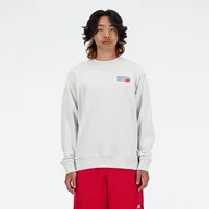 Bluzy męskie - Bluza męska New Balance MT41547AHH szara - miniaturka - grafika 1