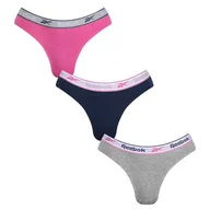 Majtki damskie - Reebok majtki damskie 3 Pack szare, granatowe, różowe, Rozmiar M - miniaturka - grafika 1