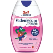 Płyny do płukania jamy ustnej - Vademecum Junior 2in1 pasta do zębów i płyn do płukania ust dla dzieci Strawberry 75ml - miniaturka - grafika 1