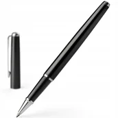 Pióra kulkowe - CZARNE PIÓRO KULKOWE eleganckie CZARNY WKŁAD metal - miniaturka - grafika 1