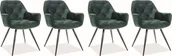 Krzesła - Signal Zestaw krzeseł CHERRY VELVET 4 szt zielone ZESTAW-CHERRYVCZ-4SZT - miniaturka - grafika 1