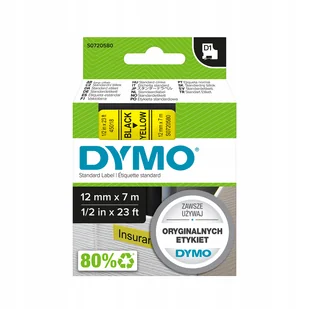 Dymo ETYKIETA D1 12mmx7m CZARNY/ŻÓŁTY S0720580 - Etykiety do drukarek - miniaturka - grafika 6