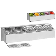 Meble gastronomiczne - Royal Catering Ekspozytor na pojemniki GN 1/6 - 5 pojemników GN RCPN 5 RCPN 5 - miniaturka - grafika 1