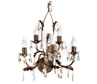 Lampy ścienne - Kryształowy kinkiet Teresa, brąz 5-pkt. - miniaturka - grafika 1