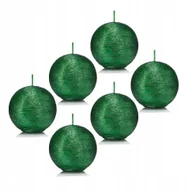 Świece - Świeca kula KOKON 6 cm kolor ZIELONY zestaw 6 sztuk - miniaturka - grafika 1