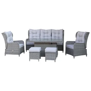Meble ogrodowe Verdi zestaw wypoczynkowy sofa 2 fotele 2 pufy stolik Esti&Esta - Meble ogrodowe - miniaturka - grafika 1