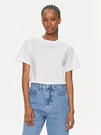 Koszulki i topy damskie - Calvin Klein T-Shirt Micro Logo K20K206629 Biały Regular Fit - miniaturka - grafika 1