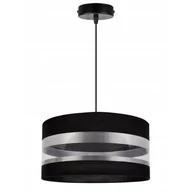 Lampy sufitowe - Lampa sufitowa wisząca Intense Gold boho 1xE27 abażur owalny srebrno/czarny Light Home LH - miniaturka - grafika 1