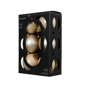 Bombki szklane mix emalia/mat 8 cm perłowe 6 szt. - Bombki - miniaturka - grafika 1