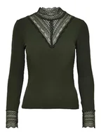 Koszulki i topy damskie - ONLY Damska koszulka Onltilde L/S z koronkowym dekoltem JRS Noos, Rosin, XS - miniaturka - grafika 1