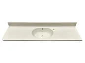 Umywalki - Umywalka wpuszczana w blat, prostokątna, biała, 157 x 43,5 cm - miniaturka - grafika 1