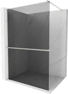 Ścianki i drzwi prysznicowe - Mexen Kioto+ ścianka prysznicowa z półką Walk-in 130 x 200 cm, grafit, nikiel szczotkowany - 800-130-121-97-40 - miniaturka - grafika 1