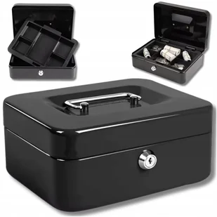 METALOWA KASETKA NA PIENIĄDZE BILON BANKNOTY DOKUMENTY SEJF SKRYTKA XXL - Sejfy i kasy pancerne - miniaturka - grafika 1