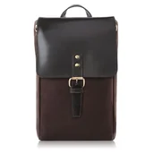 Plecaki - Plecak damski, mały plecak, czarny, retro, skóra naturalna, canvas, 16 l Paolo Peruzzi - Empik - miniaturka - grafika 1