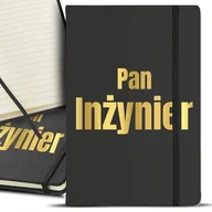 Notesy i bloczki - NOTES Czarny A5 GOLD Złocenie PAN INŻYNIER Wzory - miniaturka - grafika 1