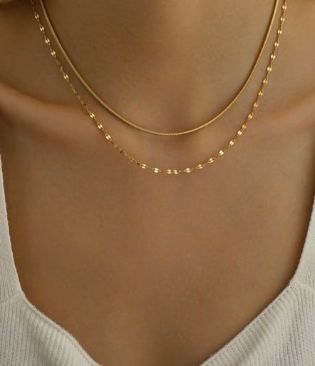 Minimalistyczny Złoty Naszyjnik Warstwowy – N-18