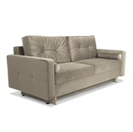 Sofy i kanapy - Sofa STELLA w kolorze cappuccino z funkcją spania i pojemnikiem na pościel - miniaturka - grafika 1
