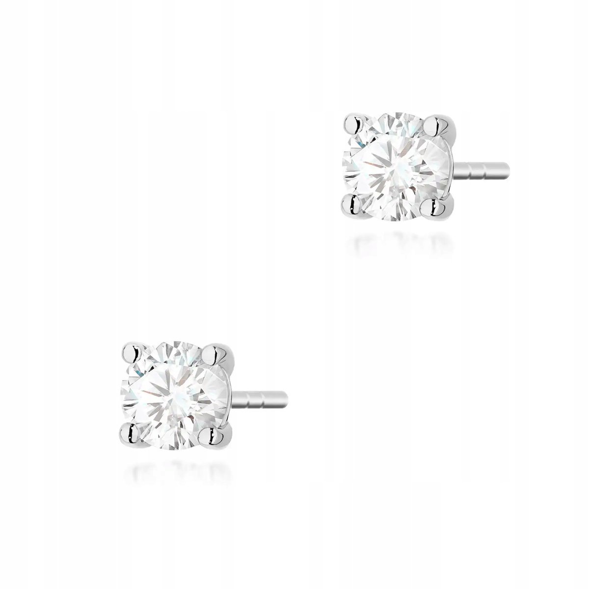 Kobiece kolczyki ze złota 585 diament 0.40ct białe złoto eleganckie modne