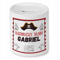 Skarbonki - Skarbonka 330 ml Dla Gabriela Syna Dziecka Prezent z Nadrukiem ze Zdjęciem + Opakowanie na prezent (wzór 02) - miniaturka - grafika 1