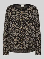 Swetry damskie - Kurtka z dzianiny o kroju regular fit z dodatkiem wełny z alpaki model ‘Kamara’ - miniaturka - grafika 1