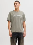 Koszulki męskie - Jack & Jones Koszulka "Devin Daytona" w kolorze khaki - miniaturka - grafika 1