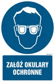 Tablice BHP - GL003 ZAŁÓŻ OKULARY OCHRONNE, PN - PŁYTA PCV 1MM; (100X150MM) - miniaturka - grafika 1
