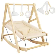 Leżaczki i huśtawki - Tulano, Bujaczek/Leżaczek 2w1 Moon 45, do 9kg, z pasami bezpieczeństwa, Kremowy - miniaturka - grafika 1