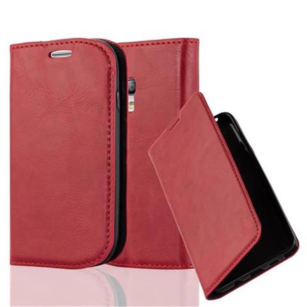 Etui Cadorabo do Samsung Galaxy S3 MINI w kolorze APPLE RED Etui na telefon komórkowy z zapięciem magnetycznym, funkcją podstawki i miejscem na karty Etui Etui ochronne Etui z klapką w stylu książki