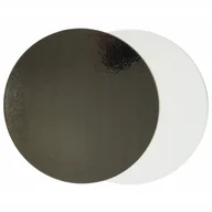 Dodatki do ciast w proszku - Podkład pod tort 16 cm okrągły czarny biały podkładka pod tort ciasto 5szt - miniaturka - grafika 1