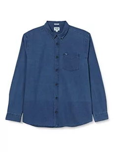 Wrangler Męska koszula z guzikami, 1 PKT Button DOWN Shirt, ciemny indygo, rozmiar S - Koszule męskie - miniaturka - grafika 1